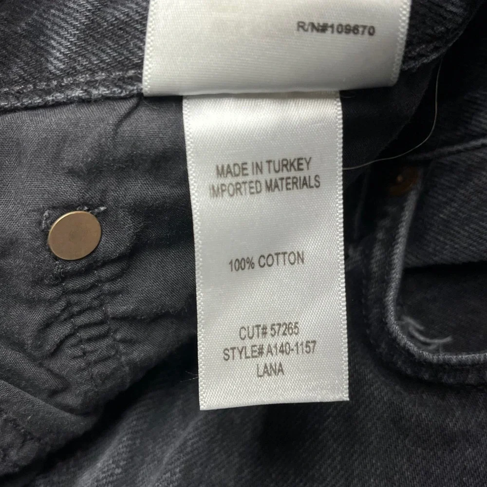 Agolde Lana Straight Leg‎ Jeans Faded Black Button Fly 100% Cotton Size 28